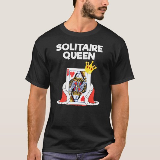 Solitaire - Queen-Card Game T-shirt (Voorkant)