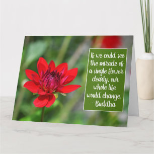 Solitaire Red Dahlia Flower Wisley Motivatie Car Kaart