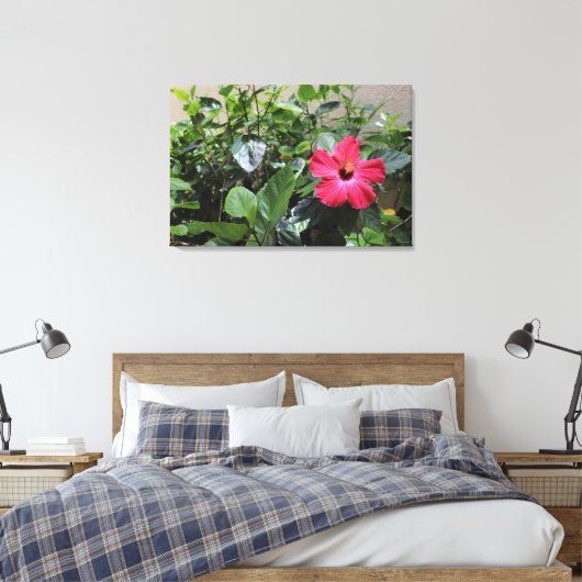 Solitaire Red Hibiscus Print (Insitu (Slaapkamer))