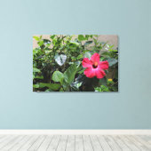 Solitaire Red Hibiscus Print (Insitu (Houten vloer))
