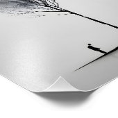 Solitaire reflectie minimalistisch zwart-wit foto afdruk (Hoek)