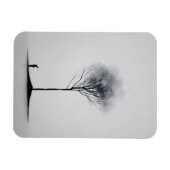 Solitaire reflectie minimalistisch zwart-wit magneet (Horizontaal)