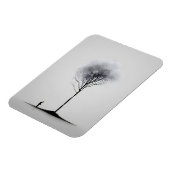 Solitaire reflectie minimalistisch zwart-wit magneet (Linkerzijde)