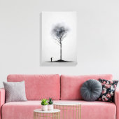 Solitaire reflectie minimalistische zwart-wit kuns canvas afdruk (Insitu (Woonkamer))
