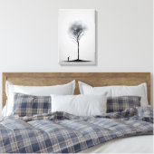 Solitaire reflectie minimalistische zwart-wit kuns canvas afdruk (Insitu (Slaapkamer))