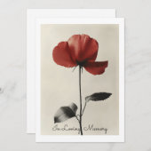 Solitaire rode bloem kaart (Voorkant / Achterkant)