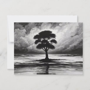 Solitaire sereniteit: de veerkracht van een boom briefkaart