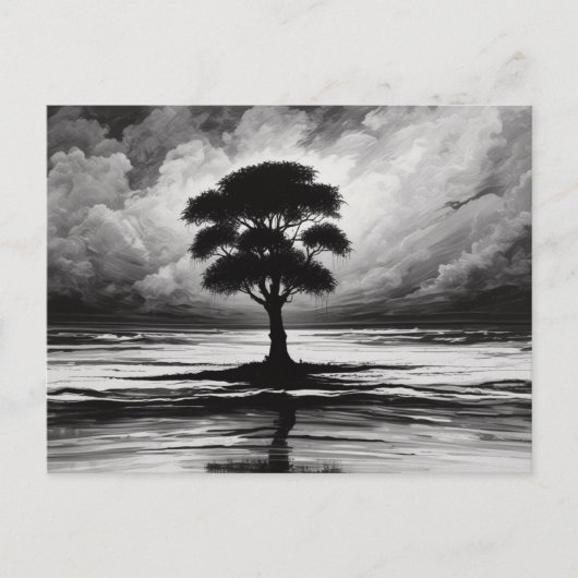 Solitaire sereniteit: de veerkracht van een boom briefkaart (Voorkant)