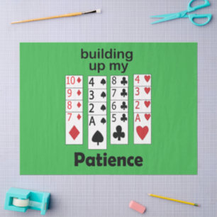 Solitaire Spel Mijn Geduld Opbouwen Grappige Quote Tissuepapier