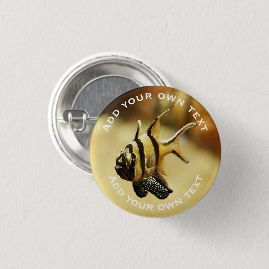 Solitaire Stripy Angelfish Onderwater aangepaste t Ronde Button 3,2 Cm (Voorkant /achterkant)