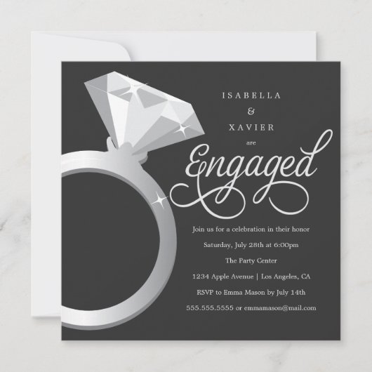 solitaire | Uitnodiging voor aangepaste kleurengag (Voorkant)