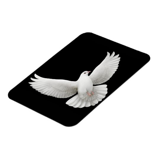 Solitaire witte duif premium magneet (Linkerzijde)
