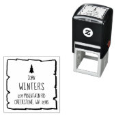 Solitaire Woodland Pine Tree retouradres Zelfinktende Stempel (In situ)