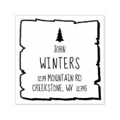 Solitaire Woodland Pine Tree retouradres Zelfinktende Stempel (Design)