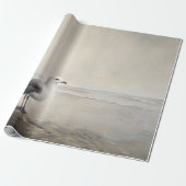 Solitaire zeemeeuw aan de kust cadeaupapier (Uitgerold)