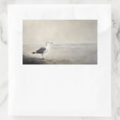 Solitaire zeemeeuw aan de kust rechthoekige sticker (Tas)