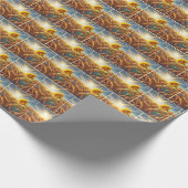 Solitaire zonnebloem op tarweveld cadeaupapier (Hoek)