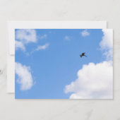 Solitary Bird Soaring Through Bright Blue Sky with Kaart (Voorkant)