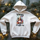 Solitary Christmas Gnome with Floral Crown Candle Hoodie