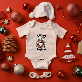 Solitary Christmas Gnome with Floral Crown Candle Romper