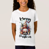 Solitary Christmas Gnome with Floral Crown Candle T-shirt (Voorkant)