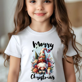 Solitary Christmas Gnome with Floral Crown Candle T-shirt