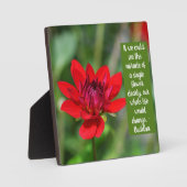 Solitary Red Dahlia Flower Wisley Motivatie Fotoplaat (Voorkant)