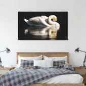 Solitary Swan Canvas Afdruk (Insitu (Slaapkamer))