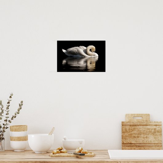 Solitary Swan Poster (Keuken)