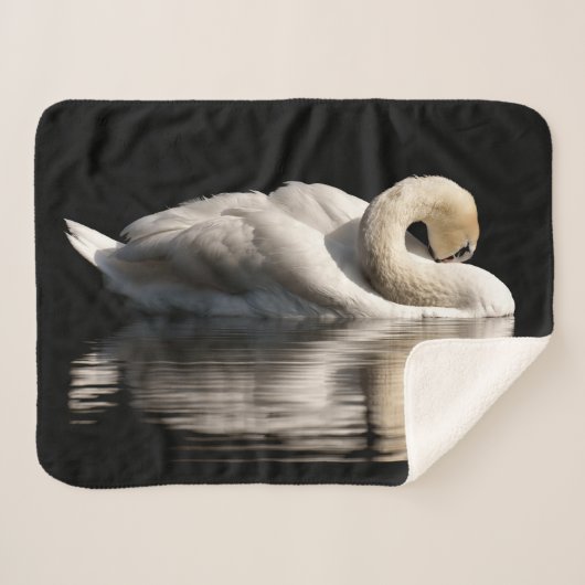 Solitary Swan Sherpa Deken (Voorkant (horizontaal))