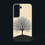 Solitary Tree Phone Case Samsung Galaxy Hoesje<br><div class="desc">Een enkele,  bladloze boom staat bovenop een glooiende heuvel in dit serene en minimale ontwerp.</div>