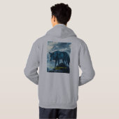 "Solitary Wolf: Guardian of the Mountains" Hoodie (Achterkant volledig)