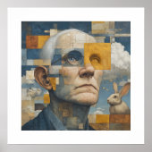 Solitude - a modern take on a Cubism Art Portrait Poster (Voorkant)