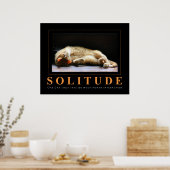 SOLITUDE Cat Photography Anti-Motivatie Poster (Keuken)