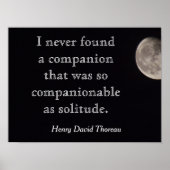 Solitude citaat - Henry David Thoreau - afdruk Poster (Voorkant)