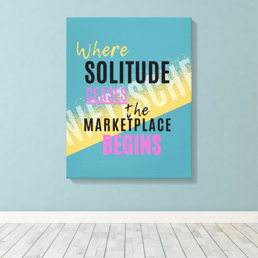 Solitude Introspection Introvert Nietzsche quote Canvas Afdruk (Insitu (Houten vloer))