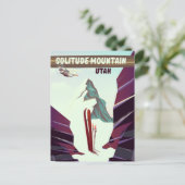 Solitude Mountain Utah vintage reisposter. Briefkaart (Staand voorkant)