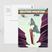 Solitude Mountain Utah vintage reisposter. Briefkaart (Voorkant / Achterkant)