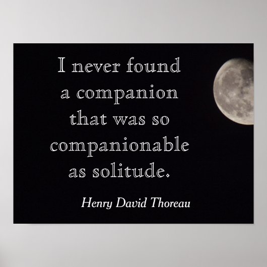 Solitude Quote - Henry David Thoreau - print (Voorkant)