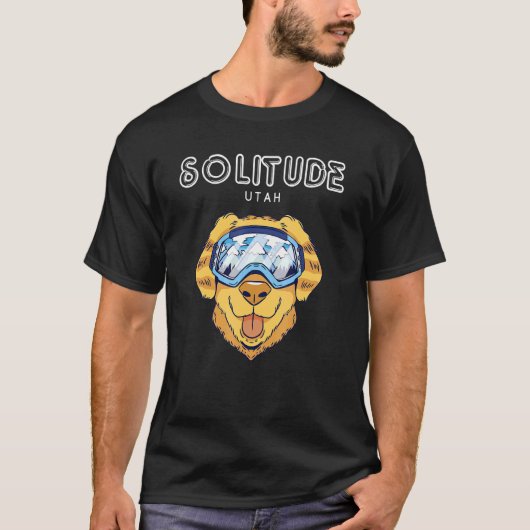 Solitude Utah - Funny Dog Ski Googles T-shirt (Voorkant)