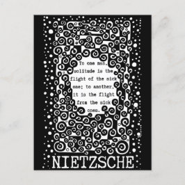 SOLITUDE zwart-wit citaat Nietzsche Briefkaart