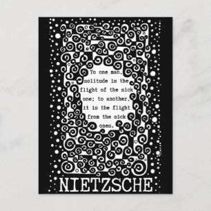 SOLITUDE zwart-wit citaat Nietzsche Briefkaart