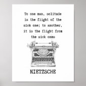 SOLITUDE zwart-wit citaat Nietzsche Poster (Voorkant)