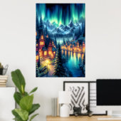 Solitudes Haven: Een Cabin Retraite Poster (Thuiskantoor)