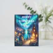Solitudes Haven: Een Cabin Retreat Kerst Kaart (Staand voorkant)