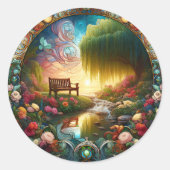 Solitudes heiligdom een keramische weg naar reflec ronde sticker (Voorkant)