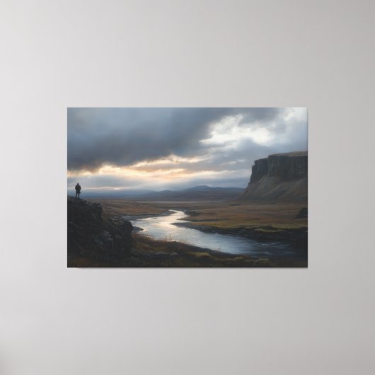 Solitude's Vista: naderende regen Canvas Afdruk (Voorkant)