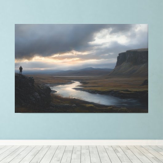 Solitude's Vista: naderende regen Canvas Afdruk (Insitu (Houten vloer))