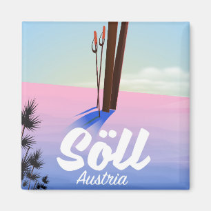 Söll, Oostenrijk Ski-reisposter Magneet