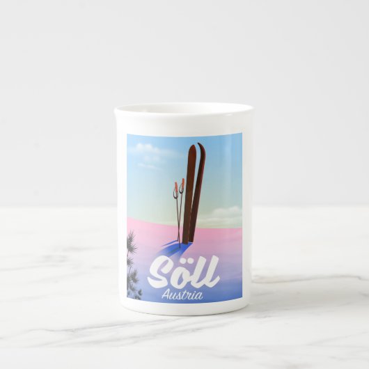 Söll, Oostenrijk Ski reisposter Porselein Kop (Voorkant)